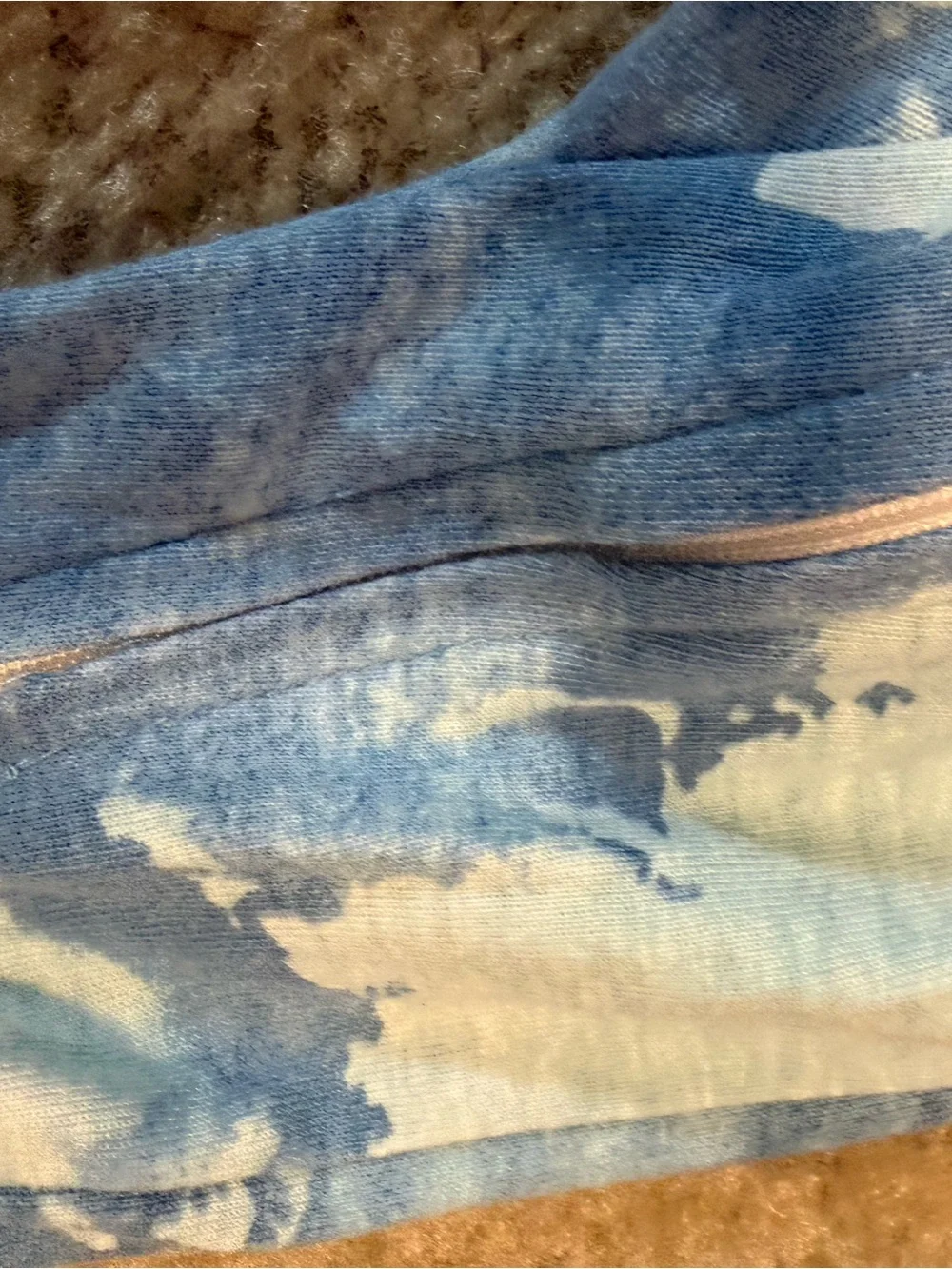 Tie-Dye Blue Footed Pajama One-Piece for Kids
